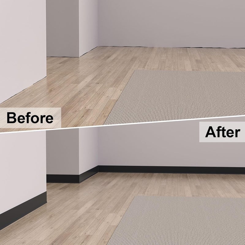 Risunpet Peel and Stick Molding Baseboard Trim, 4 Inch Flexible Baseboard Molding Trim, Self-Adhesive Vinyl Wall Base Molding Trim(40Ft, Black) - Image 5
